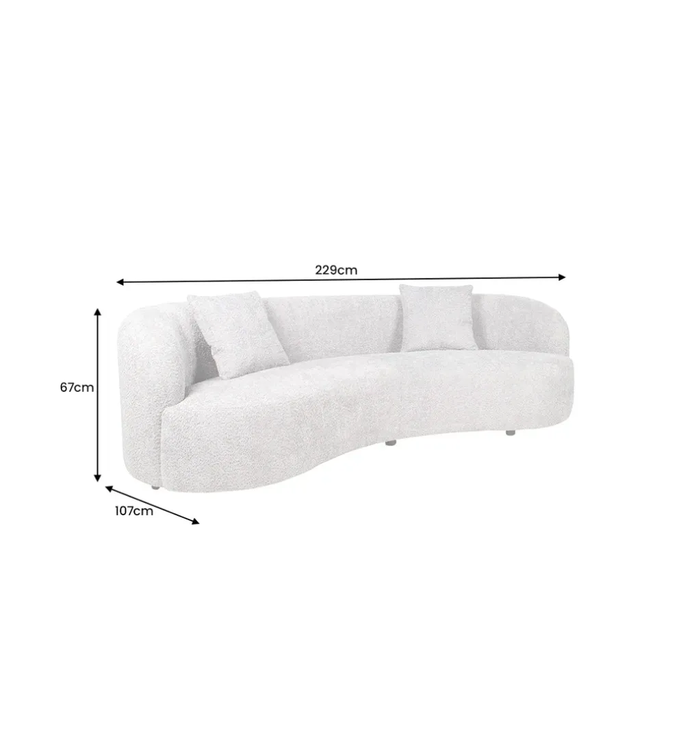 Sofa ATELIER 230 cm 3 osobowa bouclé szary
