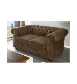 Sofa Chesterfield antyczny brąz