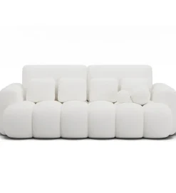 Sofa COTTONN 256 cm z funkcją spania biała tkanina paolli 01