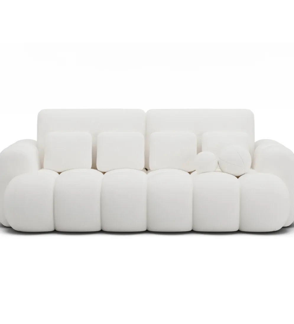 Sofa COTTONN 256 cm z funkcją spania biała tkanina paolli 01