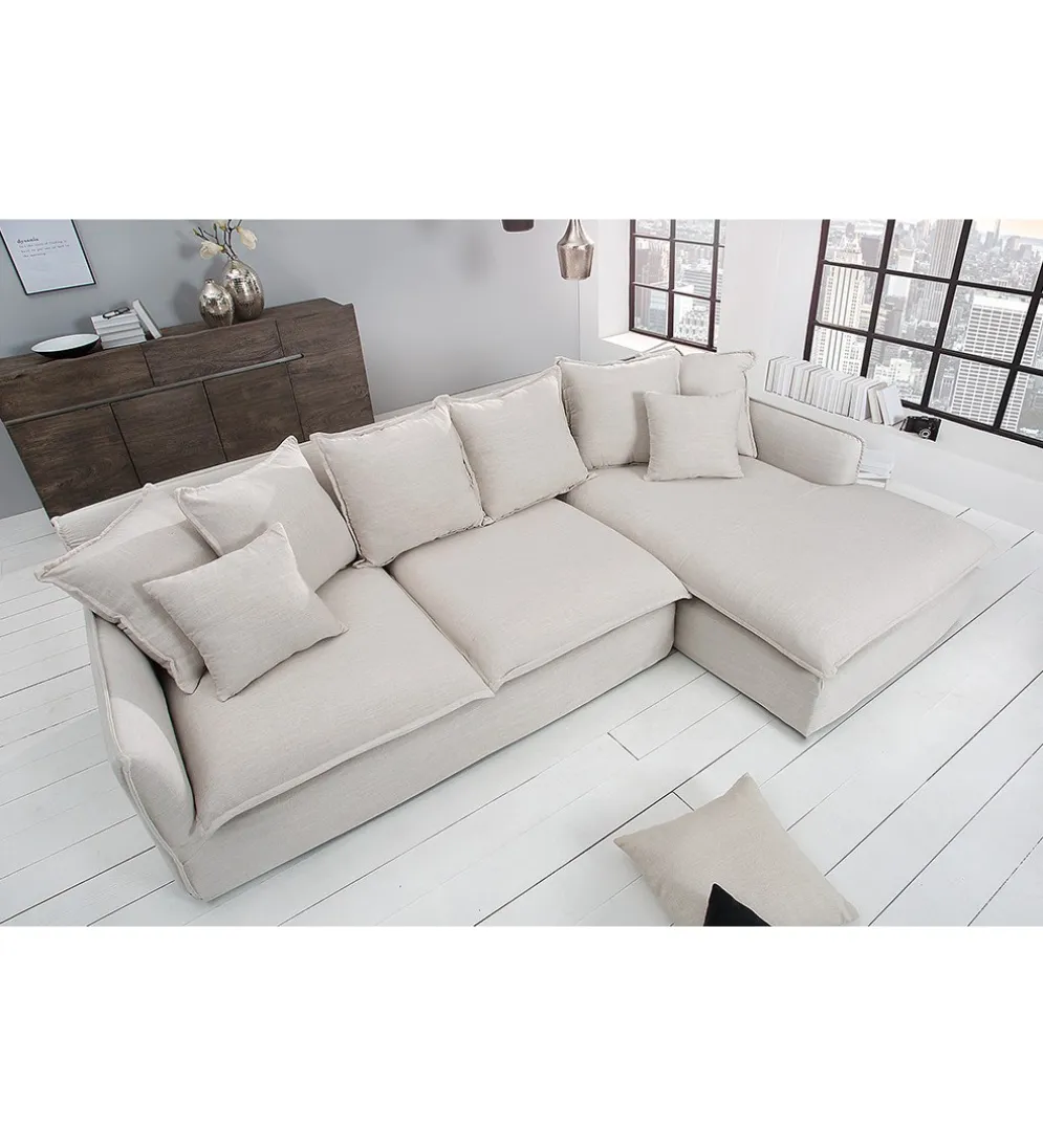 Sofa Narożna HEAVENLY Heaven 255 Cm naturalny len