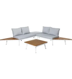 Sofa ogrodowa SASKIA 260 cm drewno akacja nogi białe