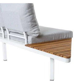 Sofa ogrodowa SASKIA 260 cm drewno akacja nogi białe