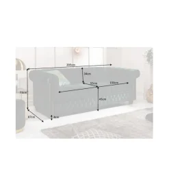 Sofa OLIVIO 220 cm antyczny róż