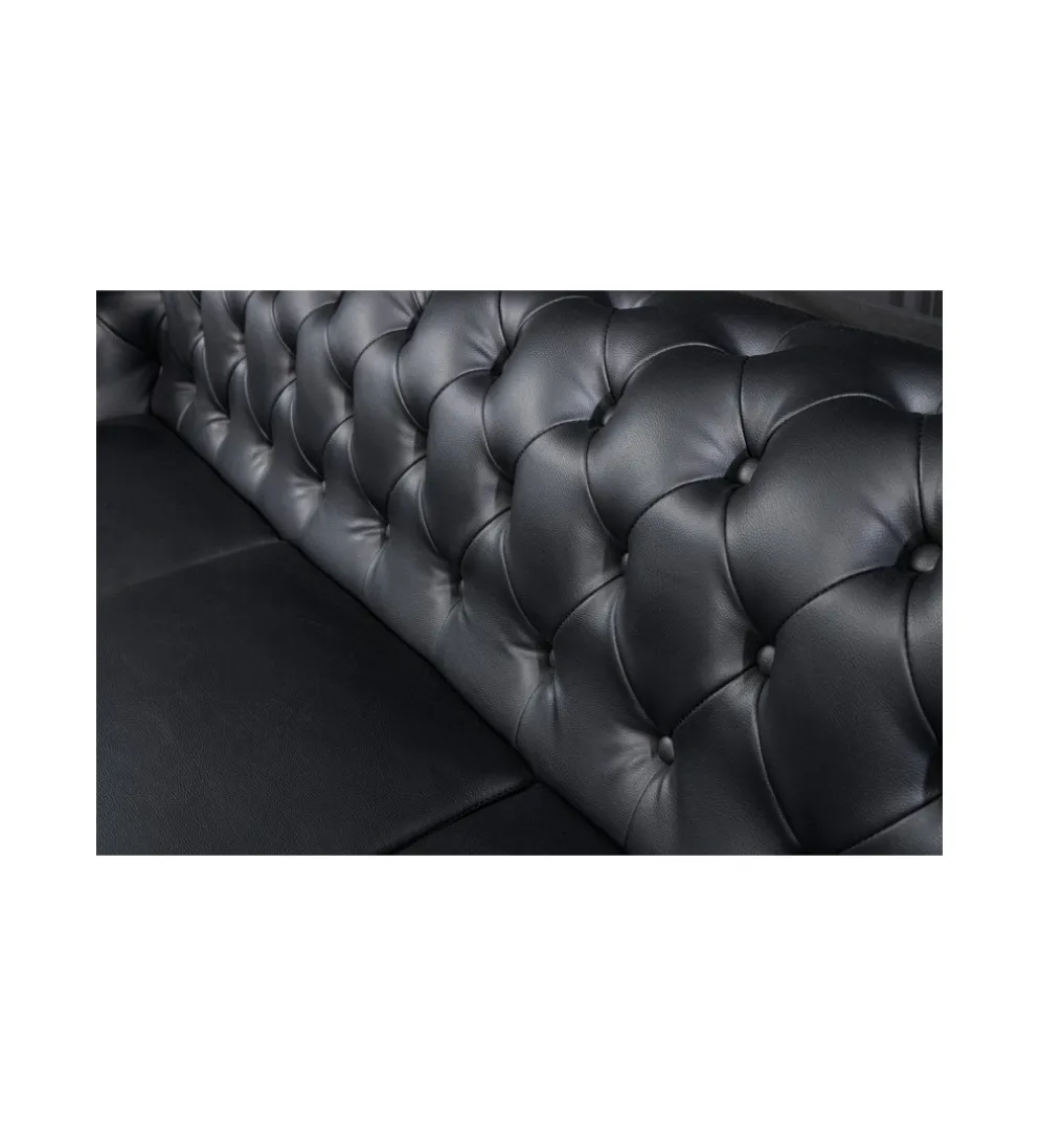 Sofa RONNI Chesterfield 205 cm czarna