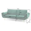 Sofa rozkładana BELLA II 215 cm zielony aksamit Puella