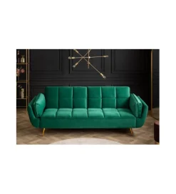 Sofa rozkładana OLIWIA 213 cm szmaragdowo-zielona