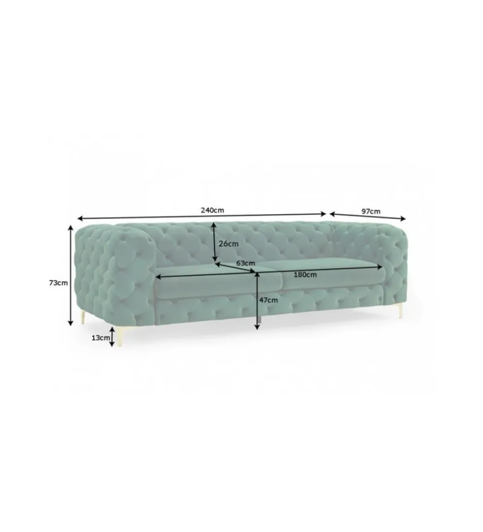Sofa SOFIJA 240 cm szmaragdowa zieleń