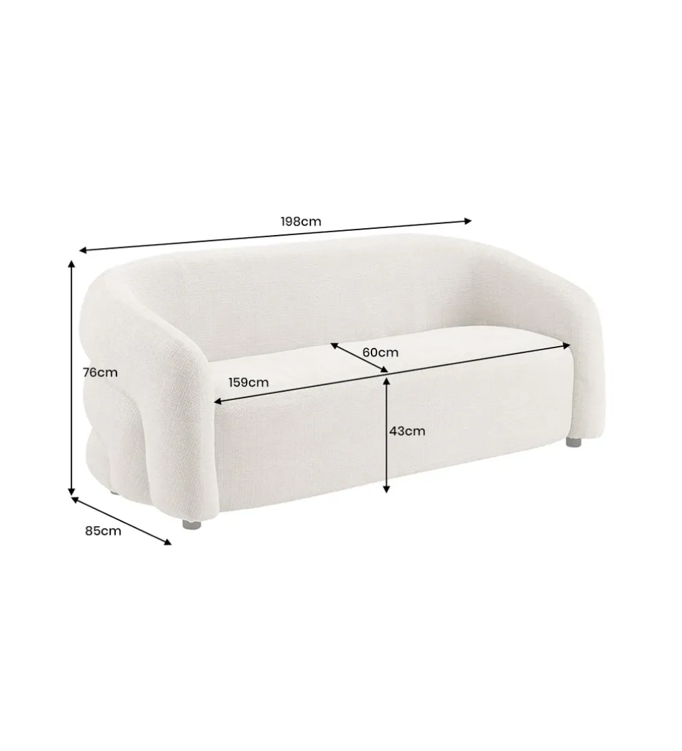 Sofa VOQUE 200 cm chenille szara