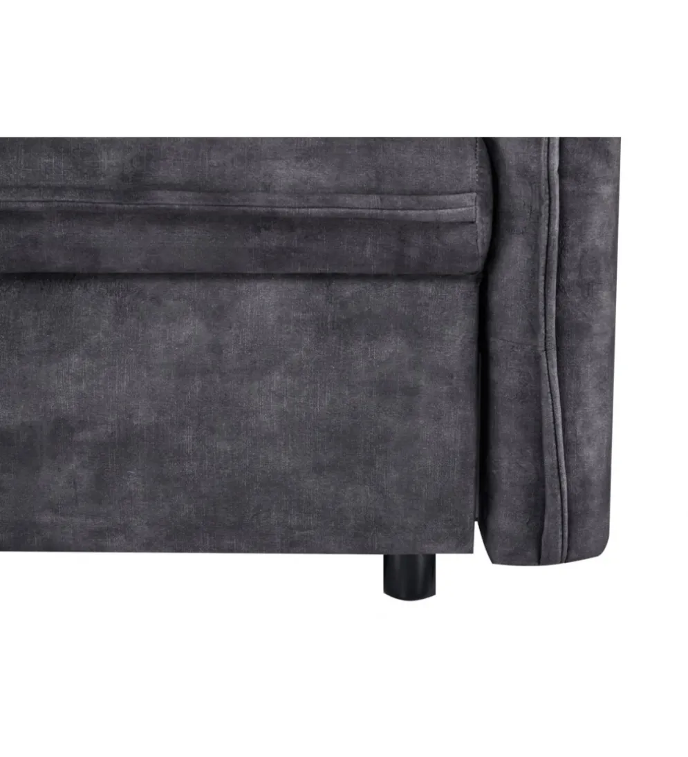 Sofa z funkcją spania APARTMENT 215 cm welur szara