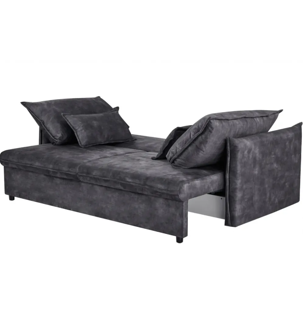 Sofa z funkcją spania APARTMENT 215 cm welur szara