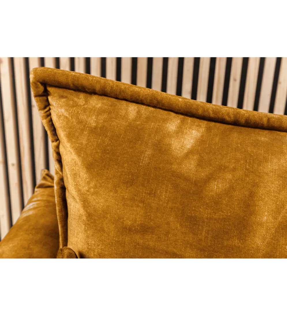 Sofa z funkcją spania APARTMENT 215 cm welur musztardowa