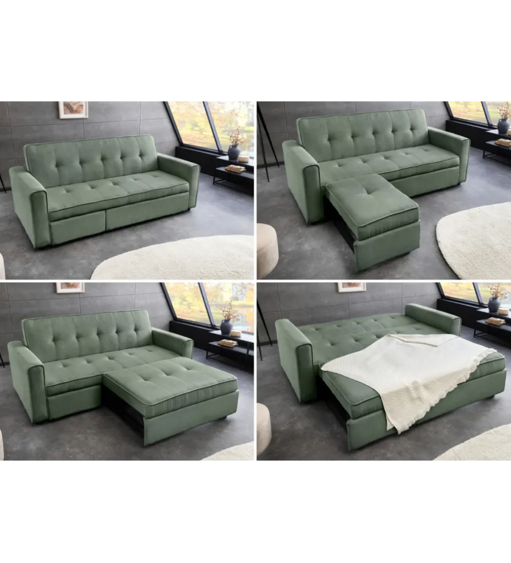 Sofa z funkcją spania SMART 180 cm cord zielony