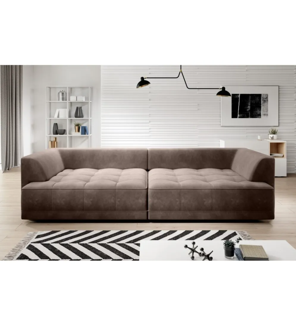Sofa z funkcją spannia Big SofaTiga 302 cm z elektrycznie wysuwanym siedziskiem