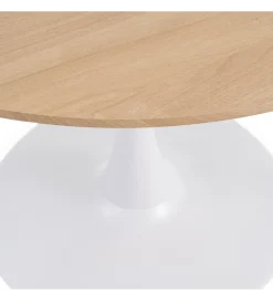Stół AGARA 100 cm biały naturalny blat