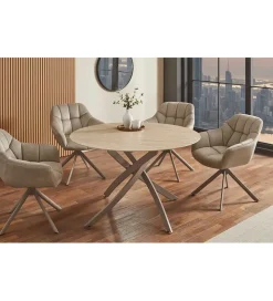 Stół ALPINE 120 cm ceramika w optyce trawertynu