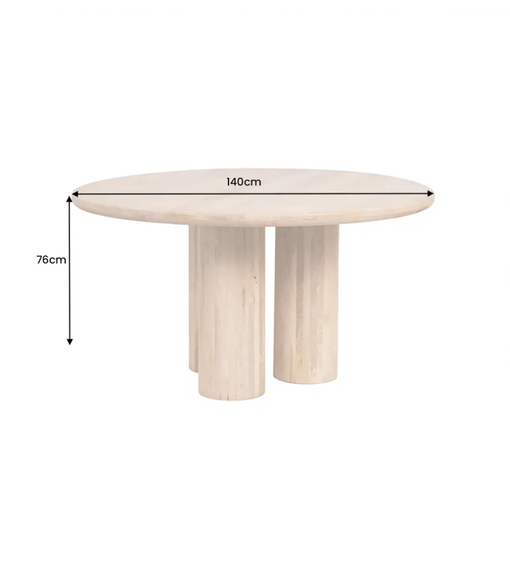 Stół ART DECO 140 cm drewno mango nautralny