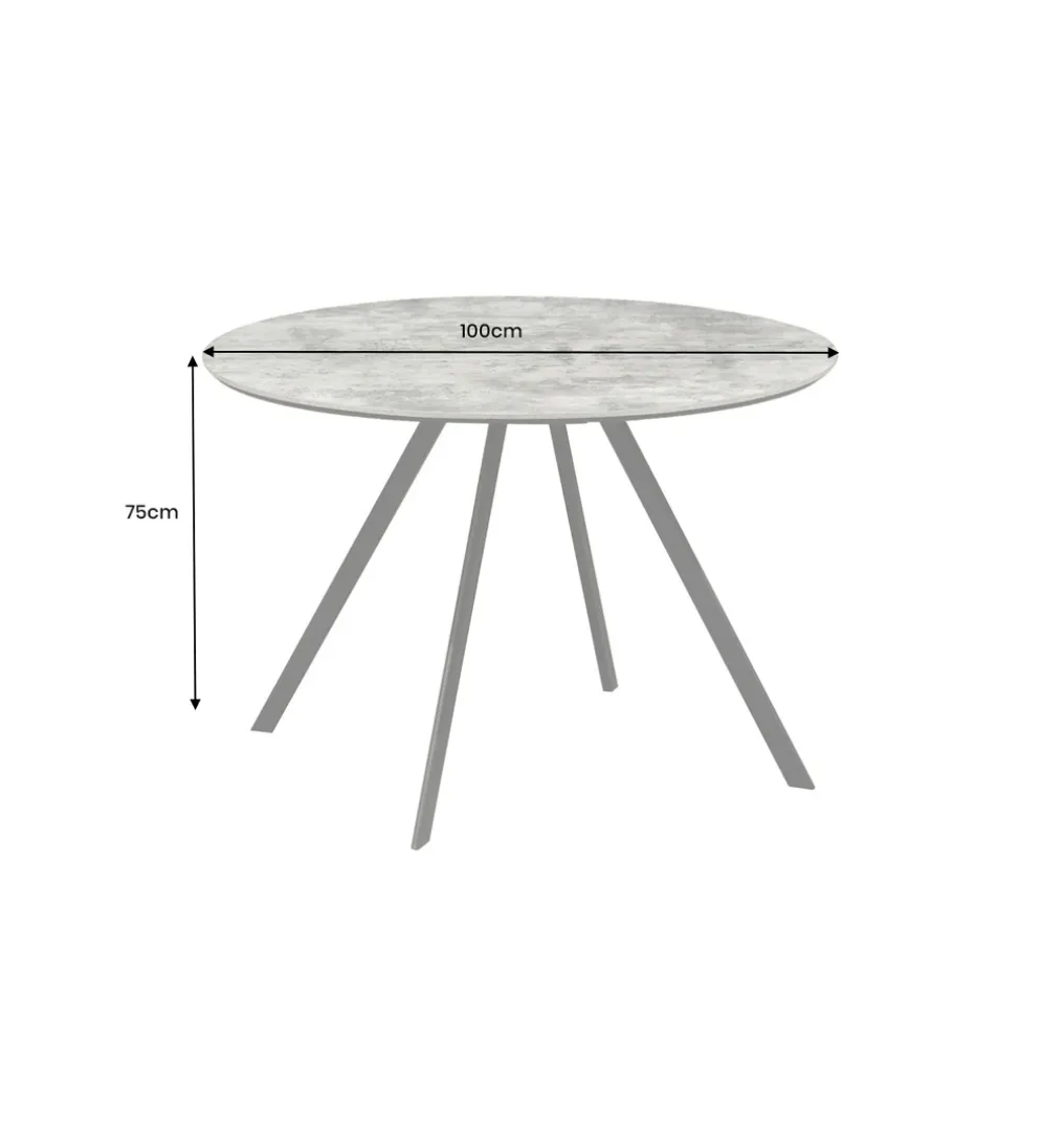 Stół ATELIER 100 cm kolor naturalnego kamienia szary