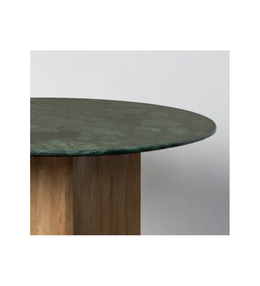 Stół AUXY 115 cm drewno mango marmur
