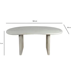Stół biurko WOHNLING 180 cm drewno mango białe