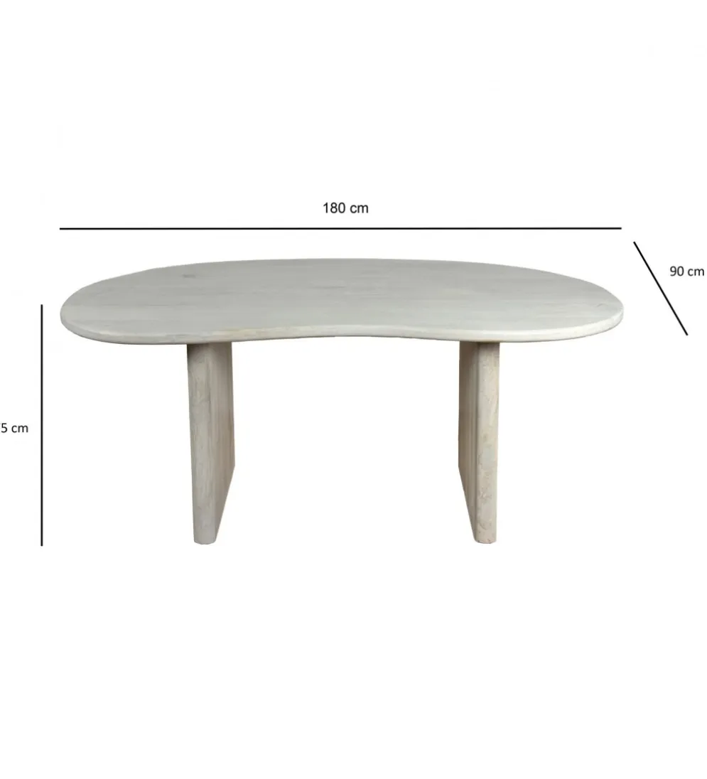 Stół biurko WOHNLING 180 cm drewno mango białe