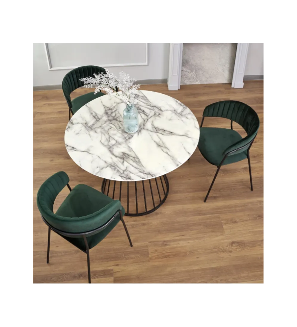 Stół BRODWAY 110 cm w optyce białego marmuru