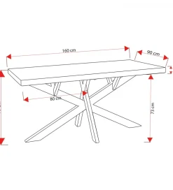 Stół EDAK 160 cm drewno akacja