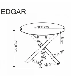 Stół EDGAR 100 cm naturalny