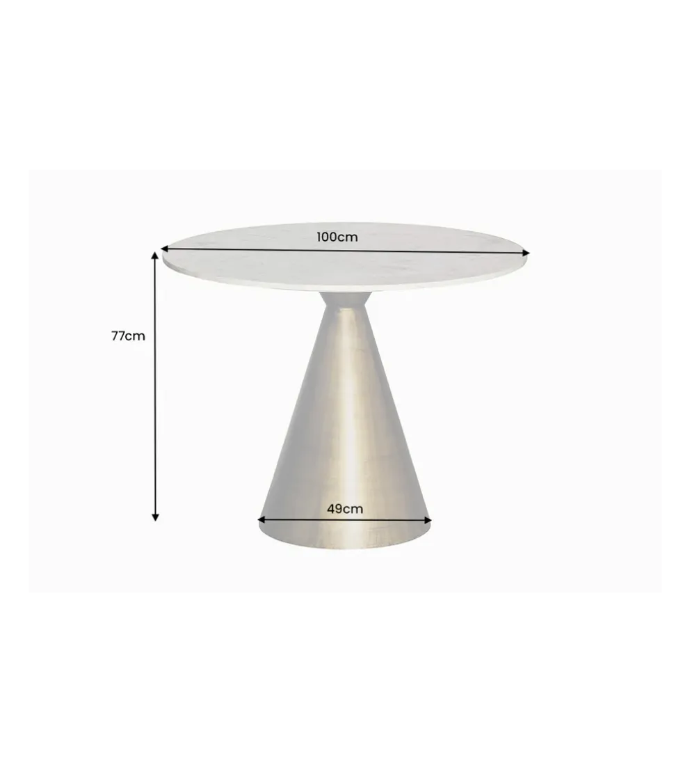 Stół ELEGANCIA 100 cm biały marmuru
