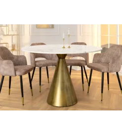 Stół ELEGANCIA 100 cm biały marmuru