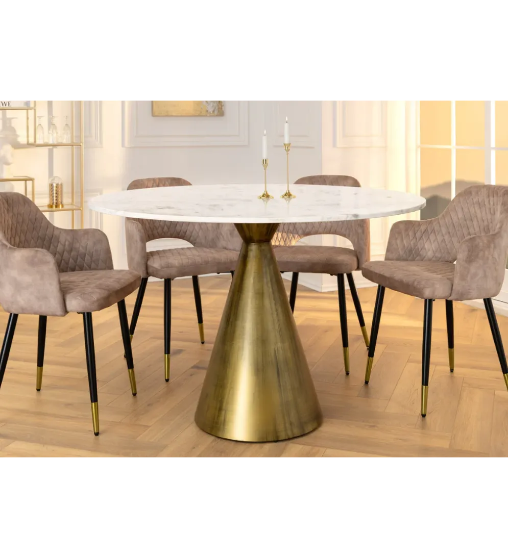 Stół ELEGANCIA 100 cm biały marmuru