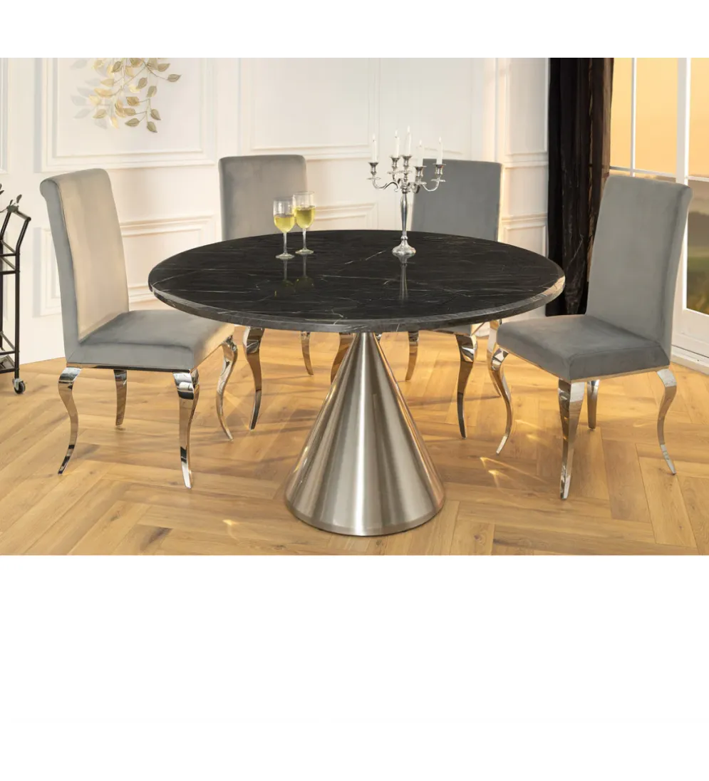 Stół ELEGANCIA 130 cm w optyce czarnego marmuru