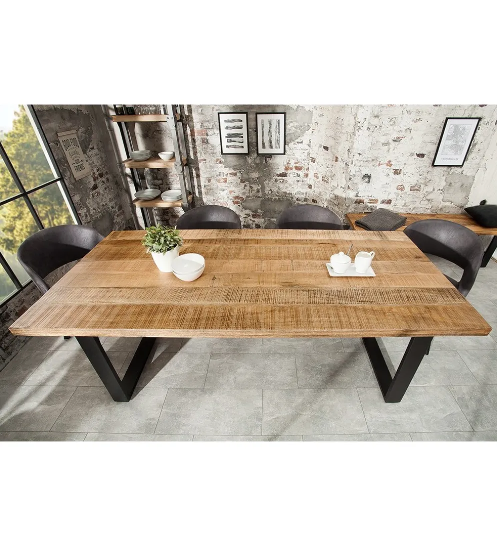 Stół Factory Iron Craft 200 cm drewno Mango