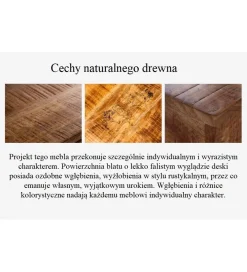 Stół FINES Finca 200 cm drewno sosna brąz