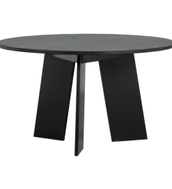 Stół FRIES 129 cm drewno dębu czarny