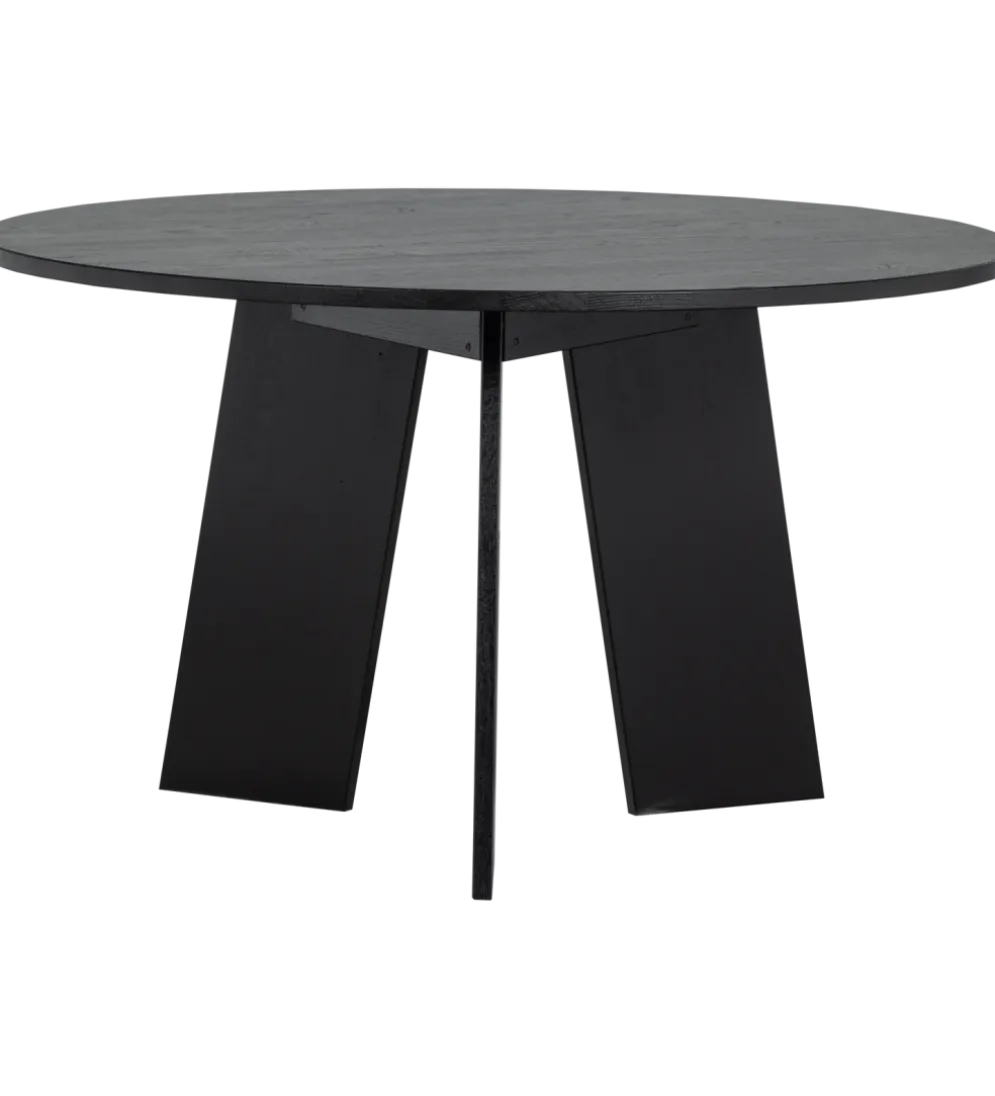 Stół FRIES 129 cm drewno dębu czarny