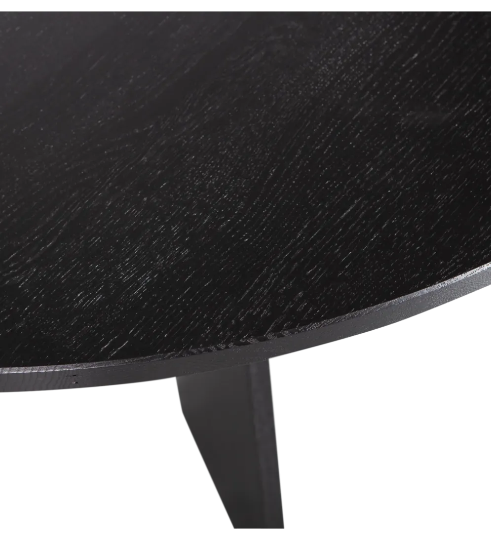 Stół FRIES 129 cm drewno dębu czarny