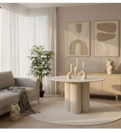 Stół HERE 120 cm ceramiczny blat biały