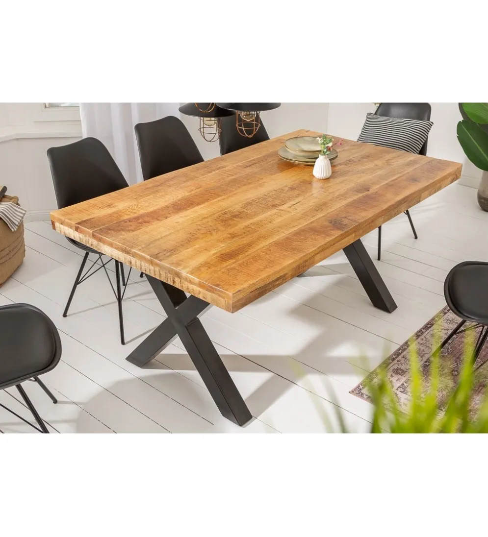 Stół Iron Craft X 160 cm drewno Mango