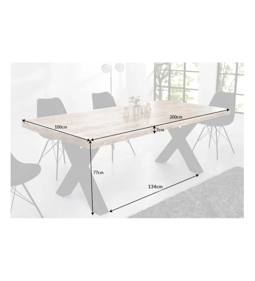 Stół Iron Craft X 200 Cm Drewno Mango