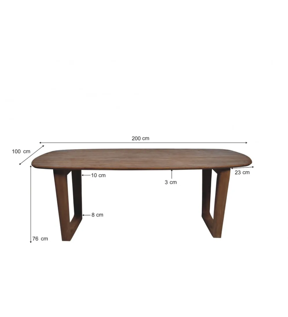 Stół KORTE 200 cm drewno mango brąz