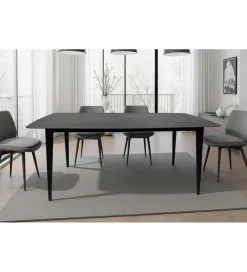 Stół MILANO 160 cm ceramiczny marmur blat antracyt