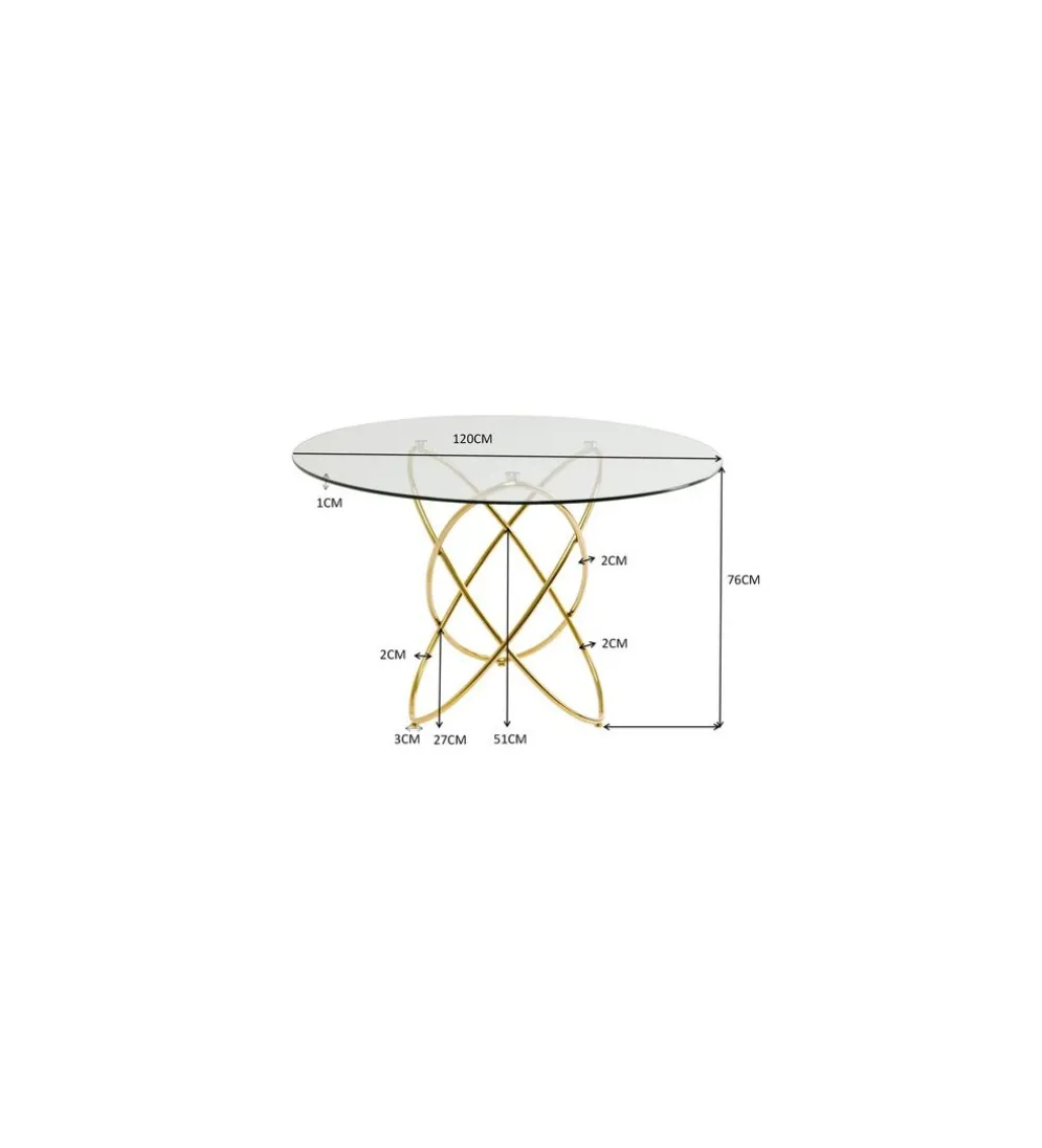 Stół MOLEKULAR 120 cm złoty