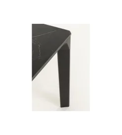 Stół ogrodowy BARI 180 x 90 cm czarny w optyce marmuru