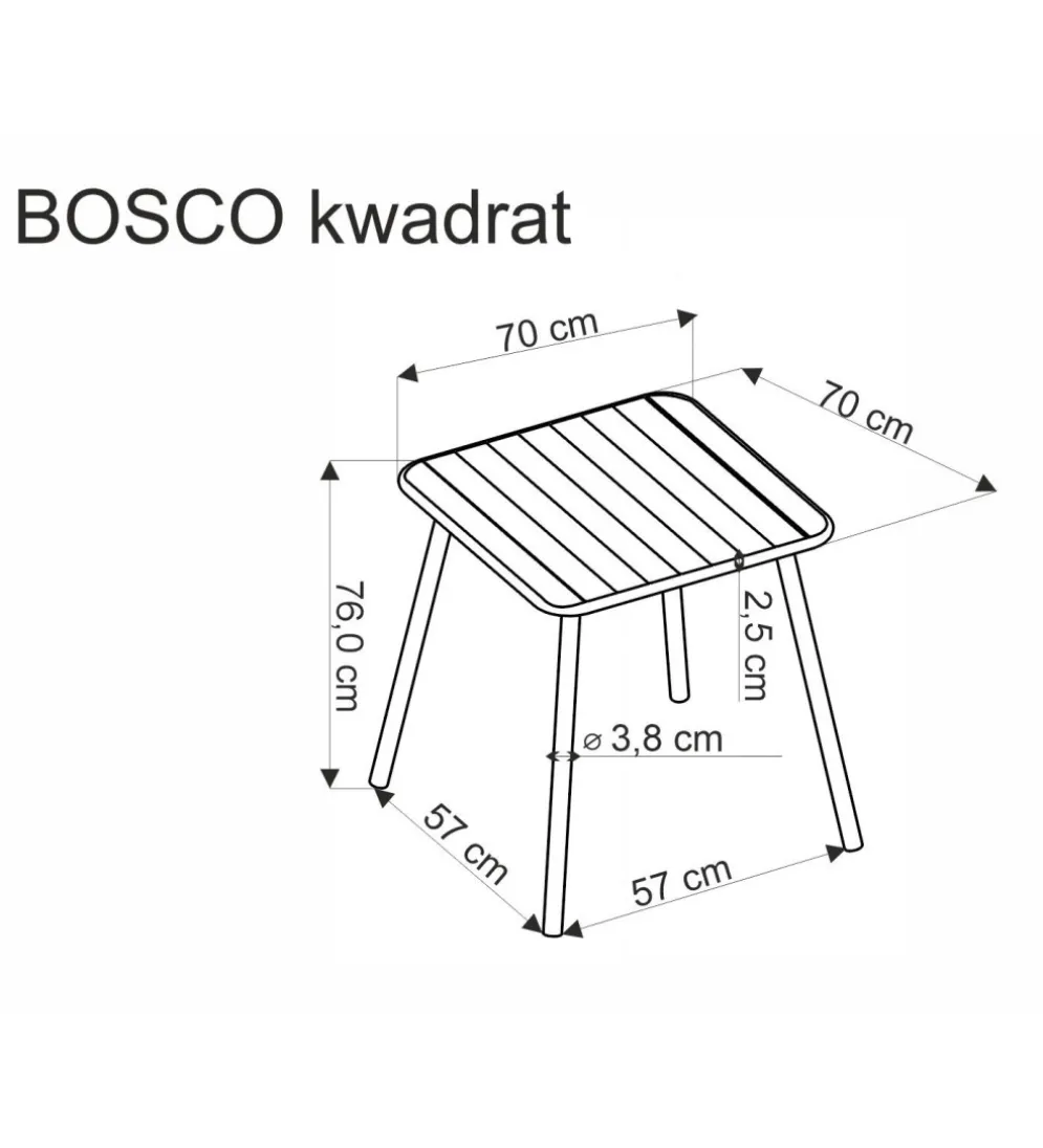 Stół ogrodowy BOSCO 70 cm biały