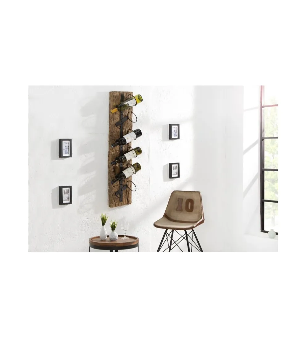 Stojak ścienny na wino Barracuda 100cm Teak