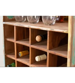 Stojak na wino BARGE 190 cm drewno mango