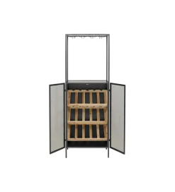 Stojak na wino PORTO BAR 60 x 170 cm czarny