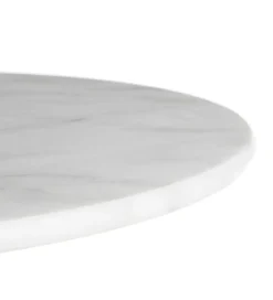 Stół okrągły AUESON 60 cm czarny blat w optyce marmuru