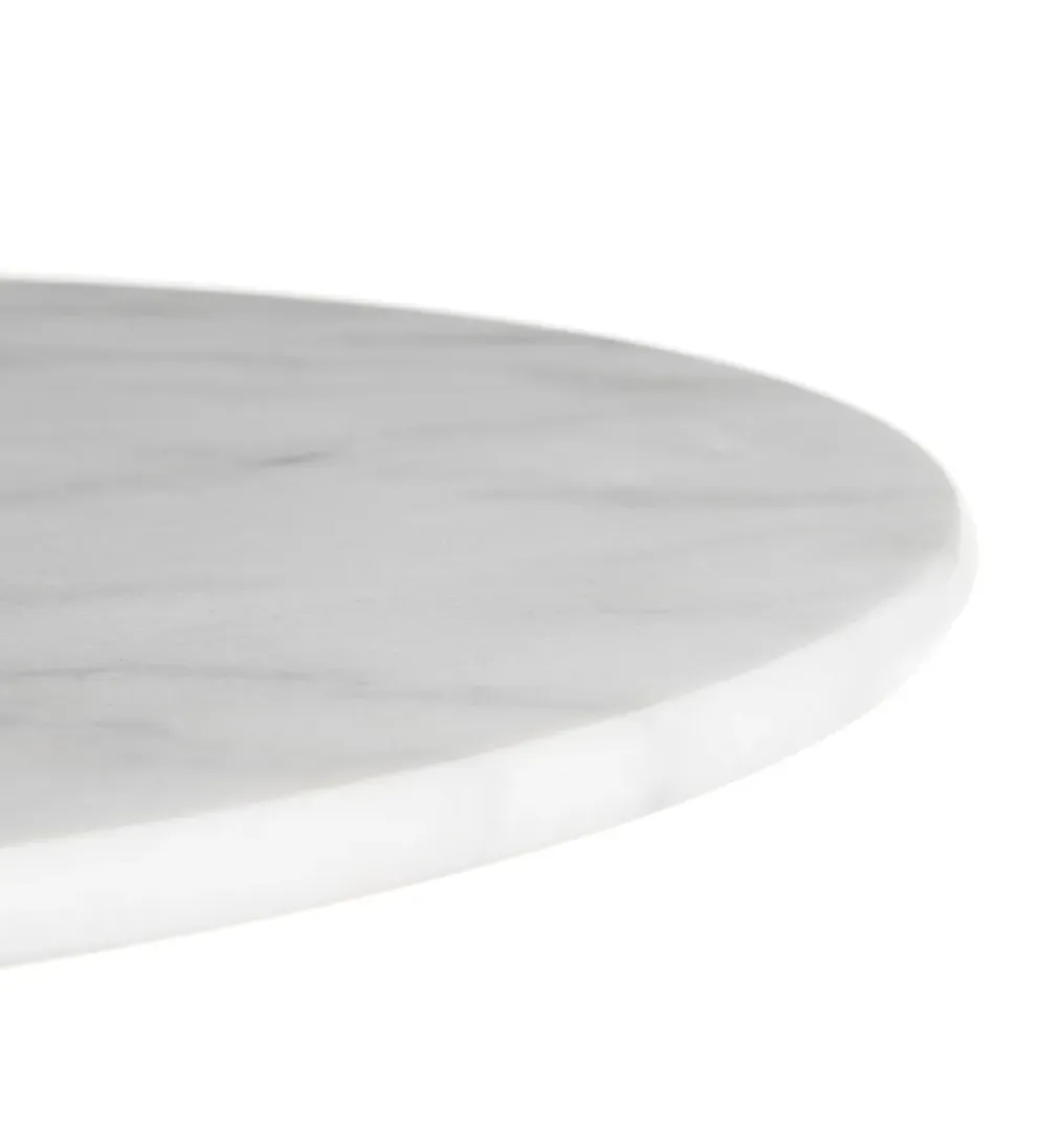Stół okrągły AUESON 60 cm czarny blat w optyce marmuru